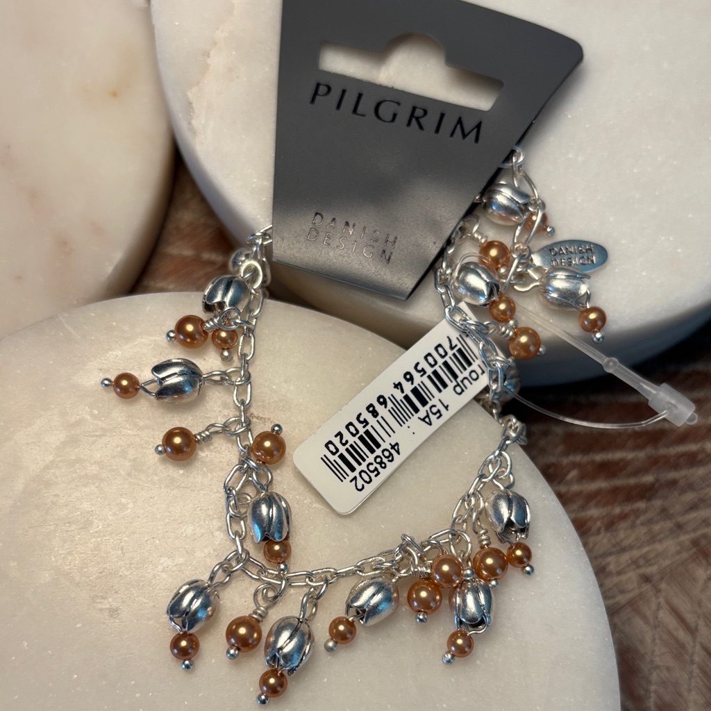 23 Pilgrim Silver And Gold Beaded Bracelet 10$